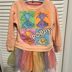 Colorful Trolls Sweatshirt Dress 4T EUC